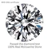 Grande pierre de diamant Moissanite en vrac, couleur réelle 1CT 6.5MM, couleur DF VVS1 3EX, coupe 1 Carat, entière pour bague, bijoux
