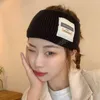 Koreaanse brief print patch hoofdband haarbanden voor vrouwen meisjes solide wild wol sport gebreid breed-rand haarband haaraccessoires