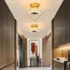 Moderne LED -plafondlamp voor gangpad Geboorteg Gouden vierkant Ronde binnen Mount Licht in woonkamer Slaapkamer Balkon Home armaturen Lichten