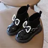 Kids Girls Ankle Boot Designer Martin Boots Pu Leather Bowknot Children Winter Shoes Rubber Non-slipping Sole