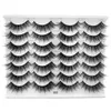 Soft Light Grossa Curly 3D Mink Falso Eyelashes Extensões Messy Crisscross Artesanal Reutilizável 14 Pares Falsos Cílios Conjunto de Olhos Acessório de Maquiagem Para As Mulheres Beleza