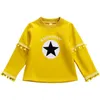 Automne Hiver Enfants Tops Filles Chemises Gland Boules À Manches Longues Casual Coton Chemise Étoiles Lettres Sweat Enfants Vêtements Fille 210713