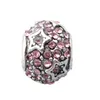 Fits Pandora Bracelets 20pcs Paved Crystal Stars Charm Beads Silver Charms Bead For Wholesale Diy European Necklace Jewelry Making Xmas