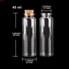 wholesale 24 pieces 45ml 30*90mm Glass Bottles with Cork Stopper Spice Container Jars Vials for Wedding Giftgoods