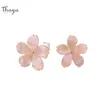 Thaya 925 Sterling Silver Cherry Blossom Earrings女性花ハイポアレルギーガールスタイリッシュなトレンディファッションイヤリング2201082019065