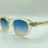 Dostosowana Moda Depp Styl Okulary wysokiej jakości Vintage Okrągłe Okulary Niebiesko-Brązowe Okulary Okulary