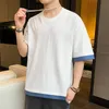 T-shirts voor heren Zomer T-shirt met korte mouwen Koreaanse Modemerk losse kleding Heren 2022 Jeugdkleding