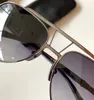 ماركة desginer النظارات الشمسية للرجال النساء المتضخم نظارات معدنية الشرير إطار رمادي البني العدسات النظارات مكافحة الأشعة فوق البنفسجية نظارات الشمس مع القضية الأصلية