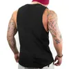 Top de verão Novos Homens Casuais Algodão Sem Mangas T-Thirt Solto Mens Tanque Bodybuilding Fitness Fitness Undershirt Homem O Pescoço Singlet 210421