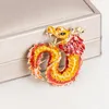 Pins, broches creatieve legering druipende olie Zodiac Dragon broche prachtige heren corsage pak kleding sieraden cadeau voor damesmode