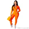 Plus Size S-4XL Kobiety Dresy Dwa Kawałki Zestaw Designer Solid Color Długie Rękawów Stroje Zipper Scargan Portswear Joggers Ulotki