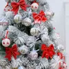 14 sztuk 7.5 cm Christmas Balls Wisiorek Ozdoby Wiszące Kulka Plastikowe Dekoracje Dom Wakacyjny Navidad Rok Decor Prezent 211122