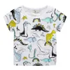 Saltando metros meninos verão camiseta 100% algodão dinossauros animais impresso crianças tees to tops para desgaste 210529