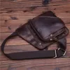 Waist Bags Casual Sling Chest Pack Men Genuine Leather Crossbody Shoulder Hand Bag Men's Crazy Horse Messenger Fanny Bum Mini
