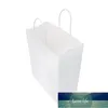 Bags de papel kraft 25pcs 5.9x3.14x8.2 polegadas pequenas sacos de papel de papel branco com alças festa de compras re