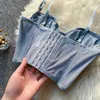 Yüksek Sokak Kadın Kaşkorse Moda Işlemeli 3D Petal Büstiyer Sutyen Kırpılmış Üstleri Kadın Ince Iç Çamaşırı Y1150 210714