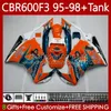 Kit carrosserie pour carrosserie HONDA CBR600F3 600CC 600FS 64No.189 CBR Orange noir 600 600F3 95-98 CBR600 F3 FS CC 97 98 95 96 CBR600FS CBR600-F3 1997 1998 1995 1996 Carénage + réservoir