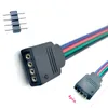 Belysningstillbehör 4PIN 10mm LED-bandanslutning Klämma Kvinnokontakter Kabel 15cm tråd för 5050 RGB RGBW RGBWW LED-remsor ljus