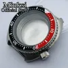 45mm Silver Sterile Case Sapphire Glass Black Red Blue Bezel Fit NH35 NH36 Rörelse