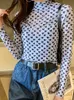 Koreaanse mode mesh vrouw t-shirts solide office dame lange mouw zomer tops voor vrouwen plus size xxxl womens sexy 210531