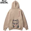 Hip Hop Streetwear Sweat à capuche chanceux Chat Harajuku Sweatshirt Fortune Automne Pull en molleton d'hiver Coton 211116