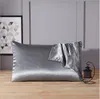 Pillow Case 1PC Silk Satin Solid Color Cover Comfort Soft Home Bedding Pillowcase