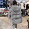 ラガボジー冬コート女性フード付きブラックホワイト格子縞のジャケット90％ホワイトアヒルダウンパーカー厚い暖かい緩い出ています211007