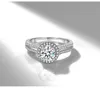 1 ct 6 mm laboratório anel de noivado de diamante dupla linha cúbica zircão 925 aniversário de prata jóias de casamento J-090