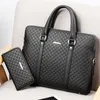Ny modemän affärsbristsida axelväska dubbellager bärbara väska stor kapacitet manlig handväska resväska för man293b