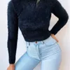 Kayotuas Women Sweater Fashion Solid Color High Shece Plush Fleeme Jumper на открытом воздухе Осенние весенние дамы скинни Slim Tops 210522