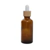 Glass Dropper Bottle 15ml 30ml 50ml with Bamboo Cap 1oz Wooden Clear Amber White Essential Oil Bottles