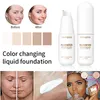 YANQINA Brighten Liquid Foundation Color Change Smooth Thin Moisturizing Face Makeup Natural Concealer Cream Base