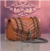 2022 brand designer female bag shoulder leather texture messenger striped small square bags trendy accompany chain handbag Christmas gift