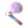 Card Grabber Phone Keychain Straps Charm Household Cute Credit Cards Puller Pompom Mini Rings Acrylic Debit Bank For Long Nail Atm Rabbit Fur Key chain Accessories