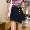 SURMIITRO Fashion Summer Korean Style Denim Shorts Skirts Women Black Short Pants Jeans High Waist Shorts Female 210712