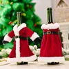 Christmas Decorations Wine Bottle Covers Belt Design Plush Decor Dress Gown Xmas Festival Party Supplies AIA99