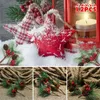 Dekorativa blommor kransar 12 tallsimulering julgran hänge konstgjorda blommor grön röd bär kon holly gren hem dekor