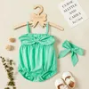 Summer 2pcs Baby Girl Sling Sweet Rompers Bodys 210528