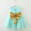 kids clothes girls Sequin Bow sleeveless dress children Sweet Lace mesh princess Dresses fashion summer Boutique baby Clothing