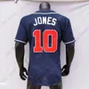 Chipper Jones Jersey 1995 WS Blanc Gris Vintage 2018 Hall Of Fame Retirement Patch Crème Marine Rouge Pull Taille S-3XL