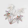 S2651 bijoux de mode Vintage évider coloré strass fleur boucles d'oreilles