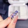 anel de agrupamento de tanzanite