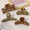 Vintage Acrylic Leopard Hair Claws Clamps Large Bath Ponytail Clip Geometric Barrette For Women Girls Printed Hair Accessories