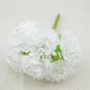 6 Artificial Flowers Silk Stamen Bud Bouquet for Home Garden Wedding Car Corsage Decoration Crafts Plants Christmas Garland Y0630