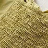Autumn Vintage Center Tie Bow Bandage Sheep Leg Sleeve Shirt French Fashion Back Elastic Ruched blouse women Tops 210429