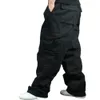 Plus Size Loose Baggy Cargo Pants Men Casual Outdoor Cotton with Big Pocket Straight Wide Leg Trousers Male Clothes 210715