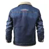 Chaifenko Herren Winter Denim Jacke Parkas Windproof Dicke Fleece warmes Mantel Mode Casual Pelzkragen Marke 6xl 211110