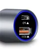 Zapas USB Przenośny ładowarka samochodowa, USB QC3.0 PD Podwójny szybki ładunek Pełna skorupa ze stopu aluminium, trwałe i szybkie rozproszenie ciepła281c