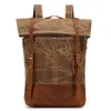Backpack Canvas Torba Oil Wax Wodoodporna męska Przypadkowa Torebka Podróży Plecaki Mens Bookbag