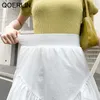 White Princess Skirt Korean Female Summer High Waist Bud Short Kawaii Mini Tutu Plus Size Elastic Saia 210601